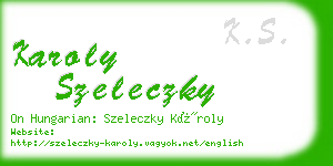 karoly szeleczky business card